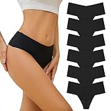 Jaywan Women Tummy Control Seamless Thong No Show Thongs Underwear High Waisted Thong Panties for Wo