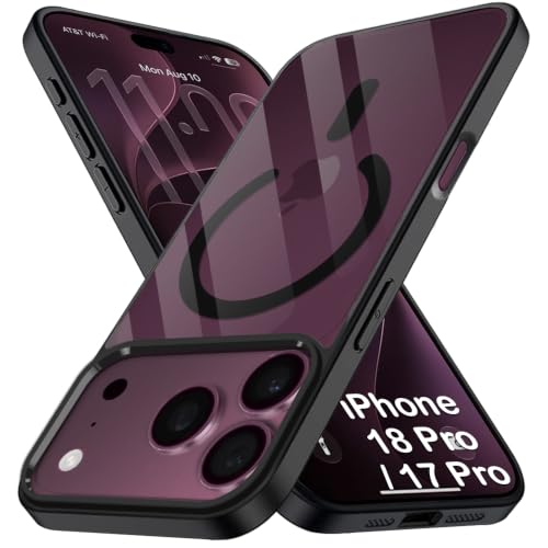 Image of TheGiftKart Hybrid Shockproof Back Cover Case for iPhone 18 Pro / 17 Pro Compatible with MagSafe | Camera Protection Module | Hard Cover Case (PC & TPU, Transparent Clear Back, Black Sides)