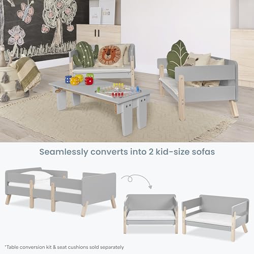 Dream On Me Osko Convertible Toddler Bed Made with Sustainable New Zealand Pinewood in Grey, BSA & Greenguard Gold Certified, Non-Toxic Finish - image 6