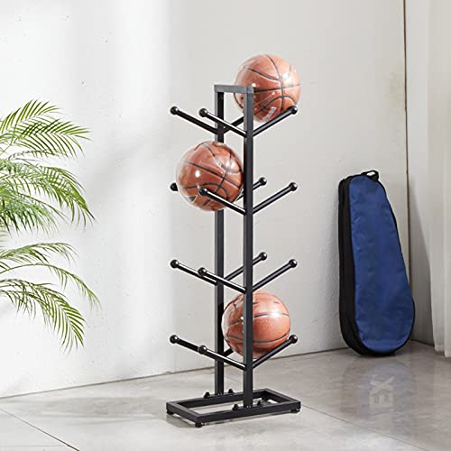 Ballenrek Basketbal Voetbal Houder Vrijstaande basketbalopslaghouder kan 8 ballen opslaan, grote opslag verticale balrek… - Image 4