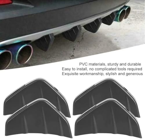 Difusor trasero universal de parachoques y aletas tiburón spoiler de carbono 6