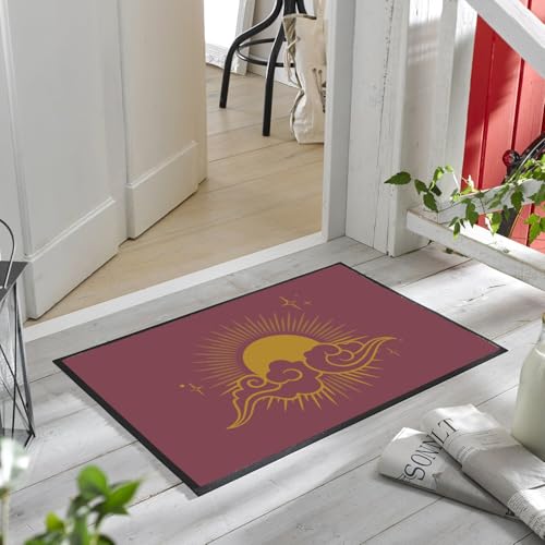 Paillasson rouge d'exception héliophile design soleil et ciel 60x40cm - 6