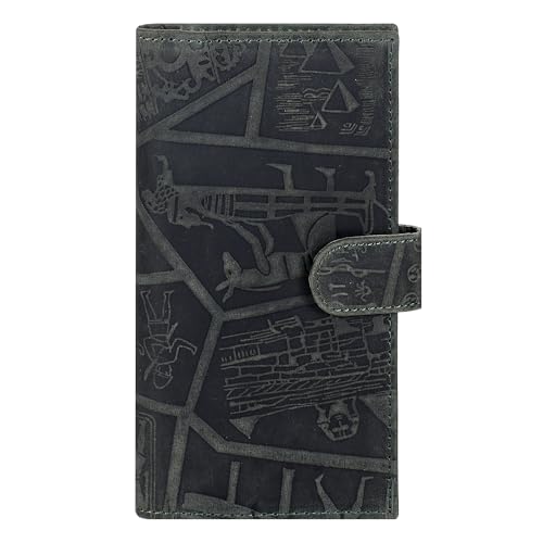 Image of Oak Leathers Checkbook Cover Slim Minimalist For Men with RFID Blocking Credit Card Holder Wallet (Egyptian Green)