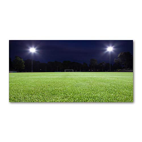 Crédence de cuisine 140x70cm en verre trempé avec motif de gazon de football vert