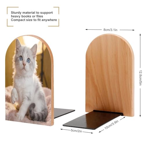 Sujetalibros de madera resistente tope antideslizante universal para estantería 3