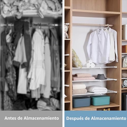 Miniatura 4 de Yushengtai Estantes Ajustables Para Armario, Estantes Expandibles, Estante De Armario, Separador De Telescópicos Sin Clavos Para Cocina, Baño