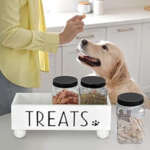Dog Treat Container, Dog Food Storage Container, Modern Farmhouse Dog Treat Container with Wood Box, Pet Treat Storage Container for Dog and Cat, Dog Food Treat Storage Canister, Gift for Pet Dog Treat Container, Dog Food Storage Container, Modern Farmhouse Dog Treat Container with Wood Box, Pet Treat Storage Container for Dog and Cat, Dog Food Treat Storage Canister, Gift for Pet