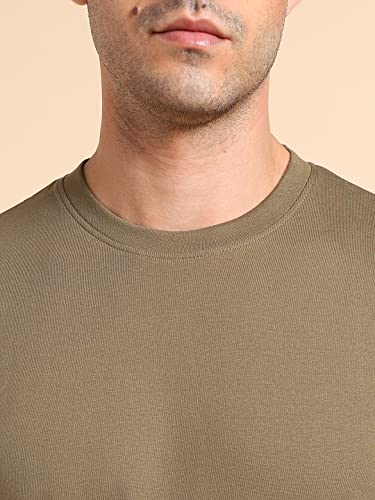Image of Dennis Lingo Men's Cotton Slim Fit Solid Round Neck T-Shirt