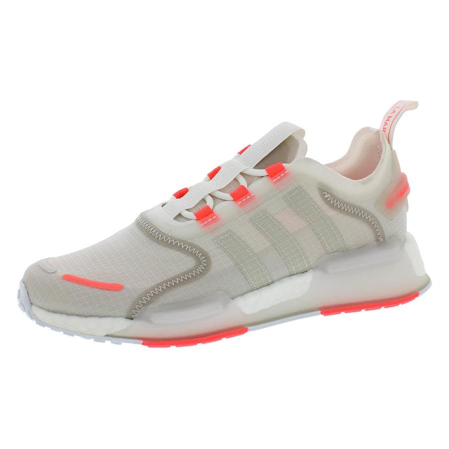 Image of adidas NMD V3 GS Girls Shoes Size 5.5, Color: White /Light Grey /Coral