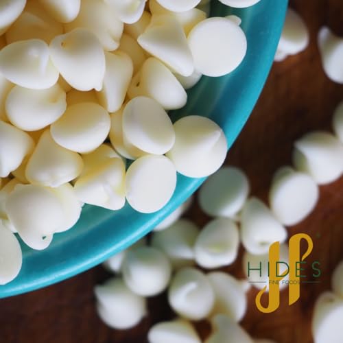 Hides Fine Foods - White Chocolate Chips -1kg - GMO - Free - Suitable for Vegetarians - Baking - Desserts - Cookies - Ganache - Muffins - Cakesicles - Cakes - Cupcakes -Tempering - Chocolate Mocha