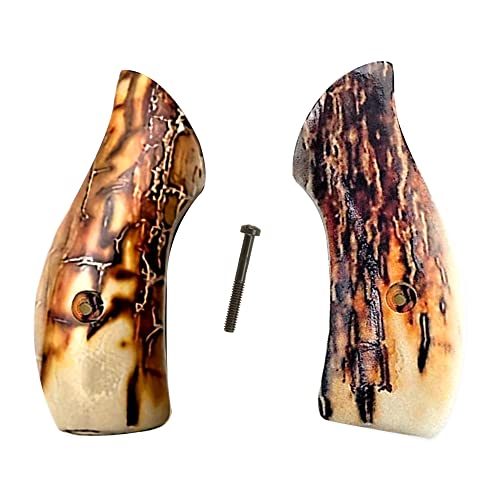 Premium Gun Grips Compatible Replacement for S&W Low Profile J Frame Grips Round Butt w/HD Picture of Mammoth Tusk UV Printed on Acrylic Pearl - Premium Gun Grips