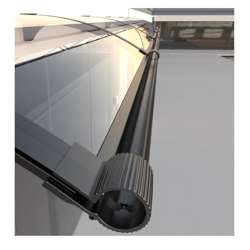 Genérico Toldo Exterior Transparente de policarbonato para Puertas y Ventanas - Protección UV y contra la Lluvia, Base Robusta de Acero al Carbono Macizo, Gran voladizo (90 x 99 cm), Refugio Exterior