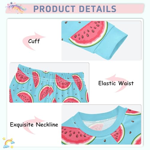 Watermelon Pajamas Long Sleeve Sleepwear 2-Piece Pajama Set4