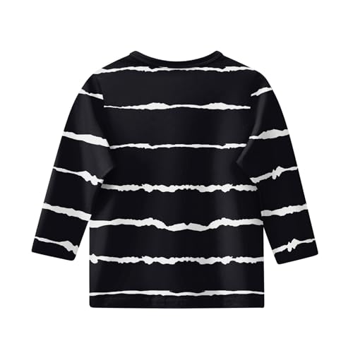3/4 Length Sleeve Girls Tops Summer T-Shirts Striped Color Block Print Crewneck Casual Basic Tee Tops Blouse3