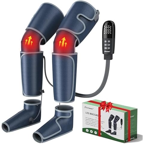 Leg Massager for Circulation and Pain Relief FSA HSA Eligible, Air Compression Foot Massager with 3 Heat Levels 4 Modes, 4-in-1 Foot Calf Knee & Thigh Massager, Knee Heating Therapy, Gift for Mom Dad Cover