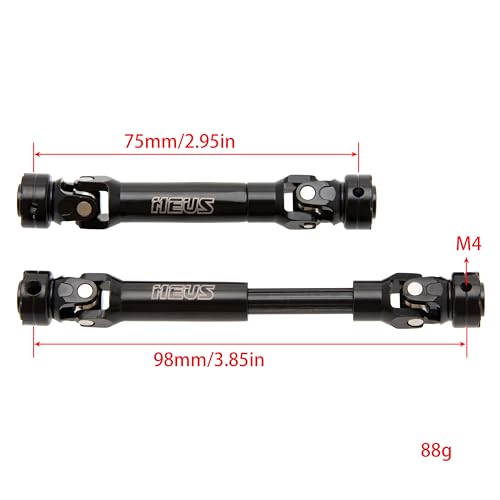 MEUS RACNIG 2pcs SCX10 Driveshafts for 1/10 RC Crawler Axial SCX10/Tamiya CCO1/Redcat Gen8 etc.. (75mm) by MEUS RACING - Image 2