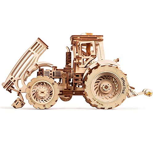 Wood Trick Wooden Mechanical Tractor Model Kit To Build For Adults And Kids - 11X7″ - 2 Speeds - 3D Wooden Puzzles For Adults And Kids To Build - Engineering Diy Wooden Models For Adults To Build #TOP3