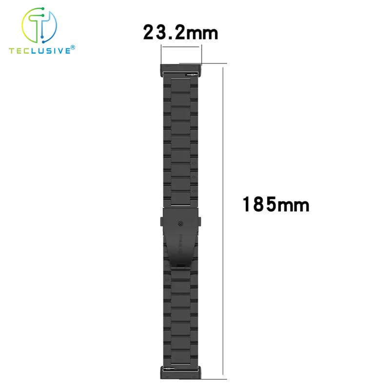 Image of T TECLUSIVE Luxury Stainless Steel Metal Chain Strap Compatible with Fitbit Versa 4 /3 /Sense /Sense 2 | Dual Lock Metal Band with Watch Strap Adjuster Tool