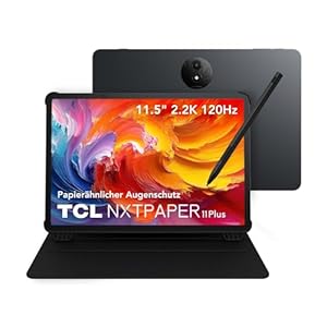 TCL NXTPAPER 11 Plus Tablet mit Flipcase & T-Pen, 11, 5" 2.2K NXTPAPER 4.0 Display, KI-integriert, 256GB ROM, 8GB + 8GB RAM-Erweiterung, Android 15