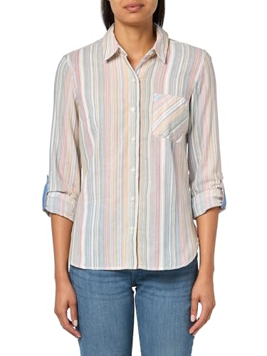 Image of Nautica Women's Button Front Long Sleeve Roll Tab Shirt