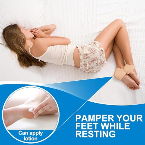 Image of UCRAVO Silicone Heel Protectors for Cracked Heels, Pain Relief & Foot Care -1 Pair Moisturizing Gel Heel Sleeves for Men & Women - Reusable Breathable Silicone Socks for Plantar Fasciitis & Dry Heels