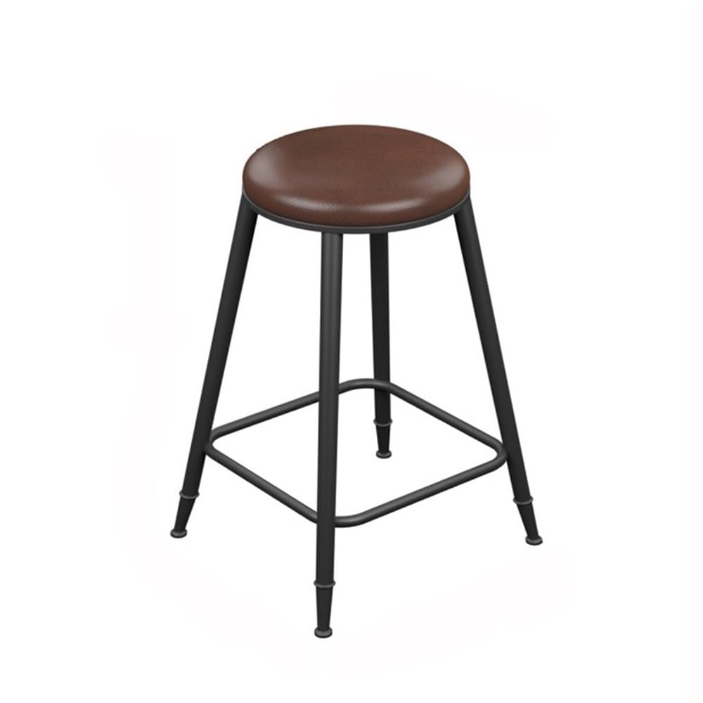 バーガンディ バースツール 背もたれ付き4点セット Amazon｜Barstools ブラウンレザーシート バースツール アイアンレッグ