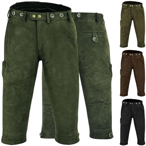 German Wear Jagd Lederhose Kniebundhose Jägerhose Trachtenlederhose...