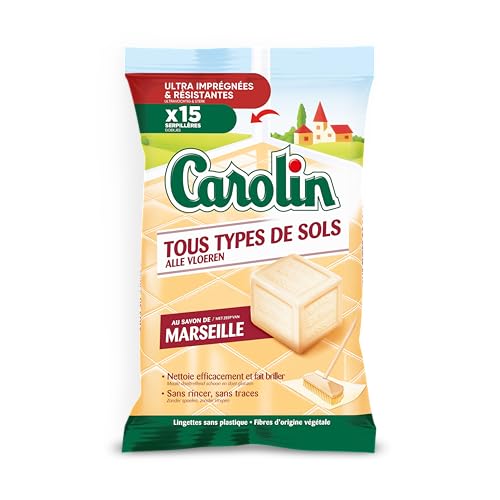 Carolin Lingettes Sols au Savon de Marseille x15