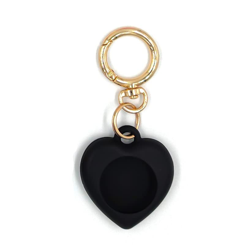 ROYALCOVER Heart Shape Silicone Case for Apple Airtag Case Silicone Tracker Case (Black)