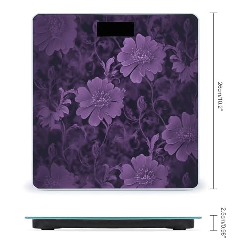 Báscula digital inteligente morada para peso corporal, precisa y duradera miniatura 2