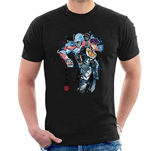 Josuke Higashikata Watercolour Jojos Bizarre Adventure Men's T-Shirt Black