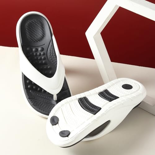 Image of YOHO Snugly Flip Flops for Men | Orthopedic Slippers & Relieving Acupressure | Waterproof Monsoon Footwear | Dual-Tone Design