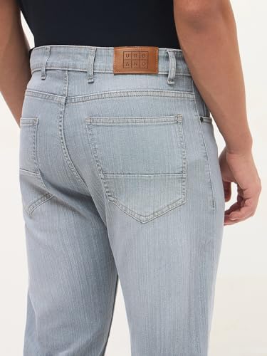 Image of Urbano Fashion Men's Straight Fit Washed Denim Jeans Stretchable