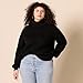 Amazon Essentials Women's Pull-Over Cotton Sweaters, Funnel-Neck, Available in Plus Size, Black, Large