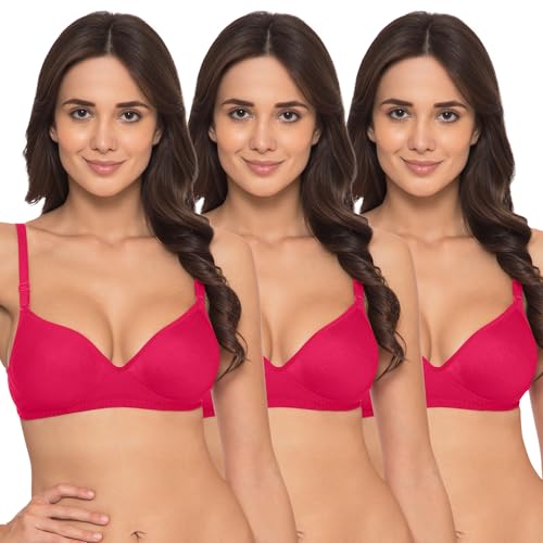 Image of Komli - Heavily Padded Push-Up Bra - Cotton Rich - Balconette - 3 /4th Coverage, Seamless, Wireless, Multiway Straps - T-Shirt Bra