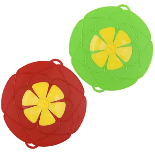 2 Pack Silicone Spill Stopper Lid 10.2 Boil Over Safeguard Splatter Guard Cover for Pots Pans Food Grade Silicone Multi-Function Kitchen Tool BPA Free Microwave Dishwasher Safe