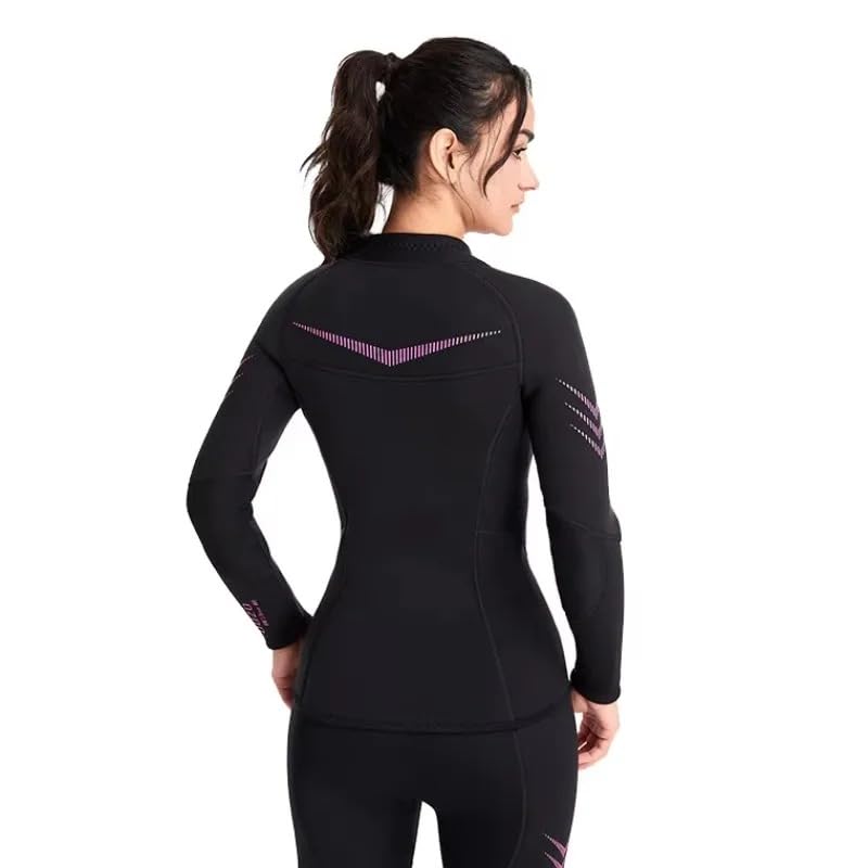 3mm Neopreno Top de Traje de Buceo - Chaqueta térmica cálida con cremallera frontal para deportes acuáticos miniatura 2