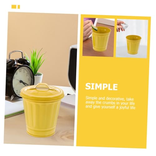 STOBOK 5個 ミニ丈夫なガルバナイズド製ゴミ箱 デスクトップ用小型収納容器 おしゃれで耐久性のある卓上用ミニゴミ入れ にも適したかわい