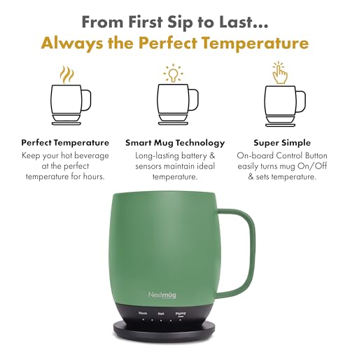 Image of Nextmug - Temperature-Controlled, Self-Heating Coffee Mug (Sage - 14 oz.)