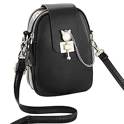 VOOCHIE Mini Bolsa Crossbody Feminina com Alça Ajustável, Moda Padrão Sólido, Bolsa Multiuso, Mini Bolsa de Ombro Impermeável