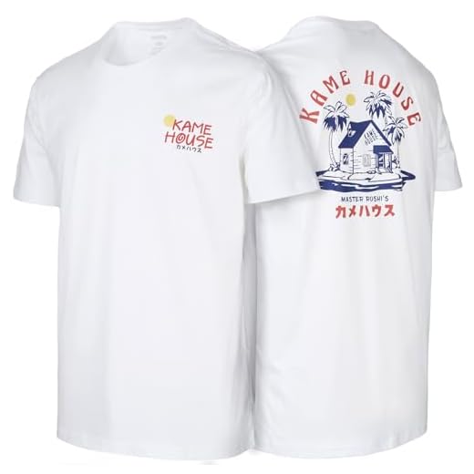 Camiseta Maestro Tortuga Roshi Dragon Master Casa Kame Sennin House Son Goku Japonés Anime Premium 100% Algodón Hombre/Mujer T-Shirt(Blanco,M)