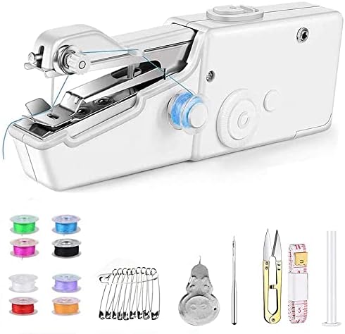 Handheld Sewing Machine Mini Professional Handheld Sewing Machine Sewing Tool Portable Easy to Operate for Beginners (Batteries not Included)