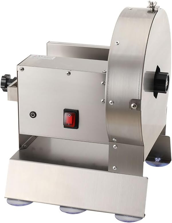 Commercial Vegetable Fruit Slicer Electric Manual Onion Cabbage Slicing Machine 1-10mm Thickness Adjustable Stainless Steel Food Shredder Cutter Multifunctional for Potatoes Lemons Tomatoes