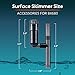 Berzfasa Hang on Back Aquarium Filter for 20-40 Gallon Fish Tank or Turtle Tank(180GPH),Ultra-Quiet Multi Stage Filtration Fish Tank Filters,Low Water Level Turtle Tank (Surface Skimmer)