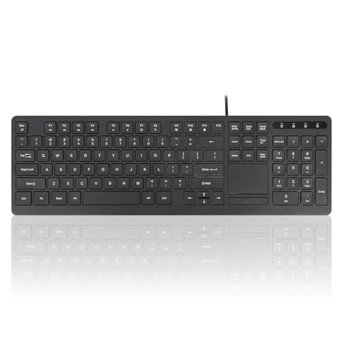 Perixx PERIBOARD-513III �L���t���T�C�Y�L�[�{�[�h �^�b�`�p�b�h���� - �Â��ȃV�U�[�L�[ - �}���`���f�B�A�z�b�g�L�[ - US�z��