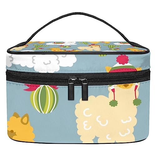 Trousse cosmétique alpagas et cactus pour ranger le maquillage femme