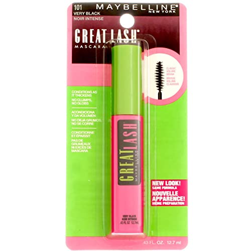 Image of Maybelline Great Lash Mascara, Very Black [101], 0.43 oz (Pack of 4)