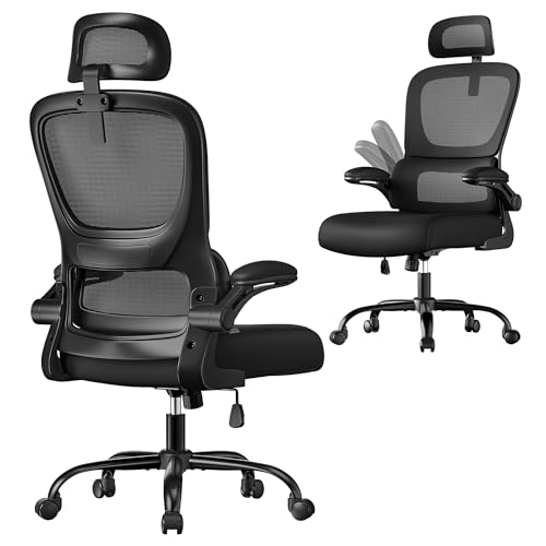 Recopilación de Silla Empresarial de esta semana. 44 SONGMICS Silla de Oficina Ergonómica, Tejido de Malla de Doble Capa, Reposabrazos Plegables, Lumbar y Reposacabezas Ajustables, Negro Tinta MOBN041B01