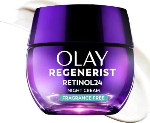 Olay Retinol Night Cream for Women, Anti-Aging Face Moisturizer, Fragrance-Free, Non Greasy - Anti-Wrinkle, Smooth Fine Lines, Hydrating Skin Care - Triple Collagen Cream, Peptide, Niacinamide, 1.7oz