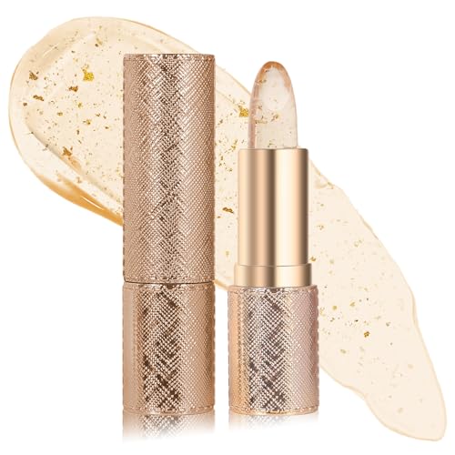 Image of PH Colour Changing Lipstick, 2Pcs Gold Foil Lip Balm & Long Lasting Moisturising Transfer Proof Lip Gloss